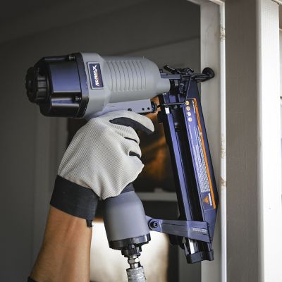Image showing 7 th Numax Pneumatic 16 ga. 2-1/2 in. Straight Finish Nailer with Nails, 2,000 ct.