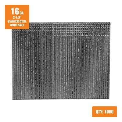 Image showing  16 ga. 2-1/2 in. Glue Collated Stainless Steel Straight Finish Nails, 1,000 ct.