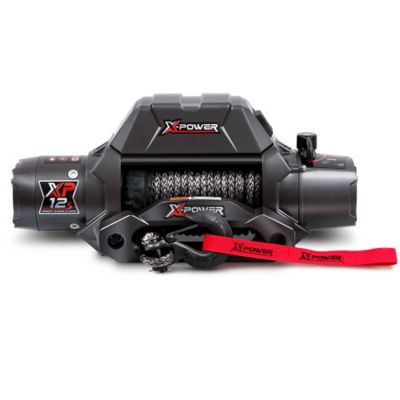 XPOWER 12V Truck/SUV/Jeep Electric Winch, 12,000 lb., Synthetic Rope, Wireless Remote