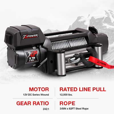 Image showing  Non-Integrated Electric Winch, 12,000 lb., Steel Rope