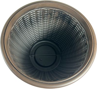 Image showing  54.6 lb. Faux Resin/Wicker Round Plastic Planter, 16 in., Brown