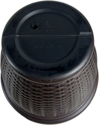 Image showing  54.6 lb. Faux Resin/Wicker Round Plastic Planter, 16 in., Brown