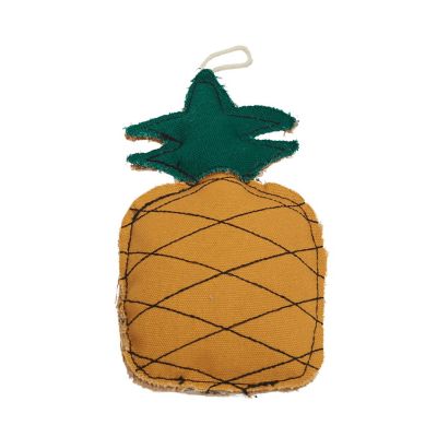 JMP Sustainable Pineapple-Shaped Canvas and Jute Dog Chew Toy