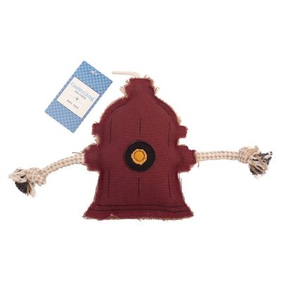 JMP Sustainable Fire Hydrant Canvas and Jute Dog Chew Toy