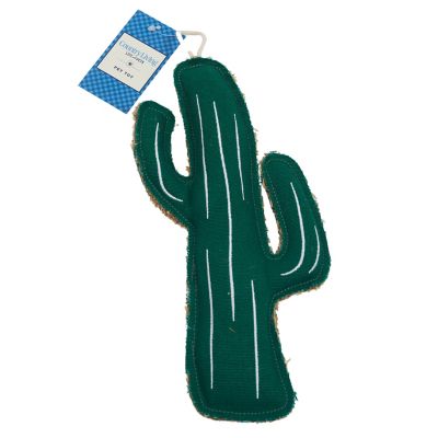 JMP Sustainable Cactus-Shaped Canvas and Jute Dog Chew Toy