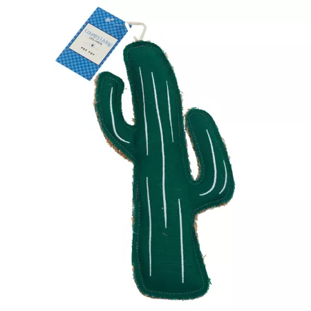 Country Living Durable Canvas and Jute Cactus Dog Chew Toy Dog Plush Toys