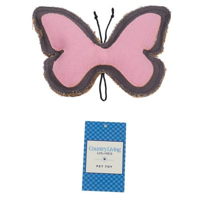 Country Living Sustainable Butterfly-Shaped Canvas and Jute Dog Chew Toy