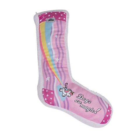 JMP Squeaking Unicorn Comfort Plush Sock Dog Toy