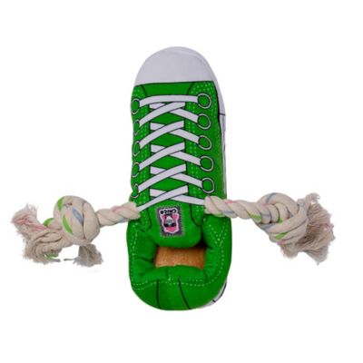 JMP Squeaking Comfort Plush Sneaker Dog Toy, Green