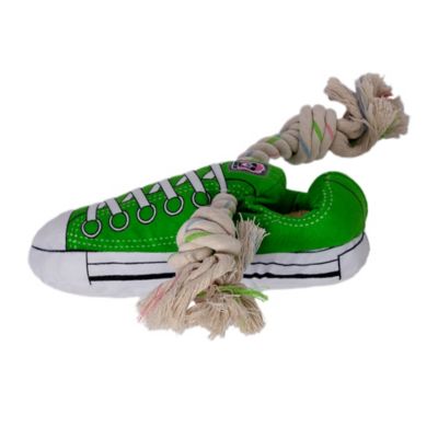 Image showing  Squeaking Comfort Plush Sneaker Dog Toy, Green
