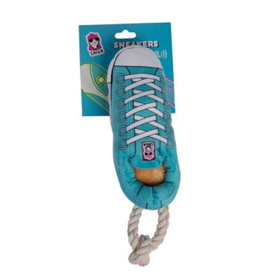 JoJo Modern Pets Squeaking Comfort Plush Sneaker Dog Toy, Blue