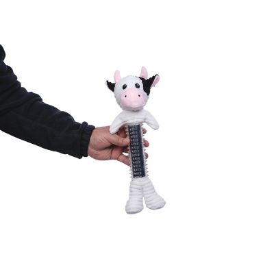 Image showing  Black and White Cow Corduroy Plush Dog Toy
