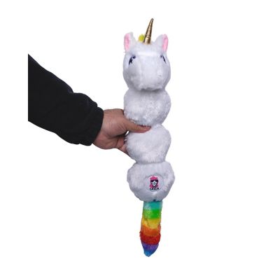 Image showing  Rainbow Unicorn Skinny Squeaking Plush Dog Toy