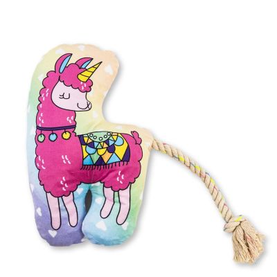 JMP Llama Crinkle and Squeaky Plush Dog Toy