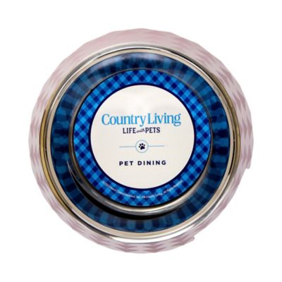 Image showing  Diamond Melamine Stainless Steel Dog Bowl, Wood Rose