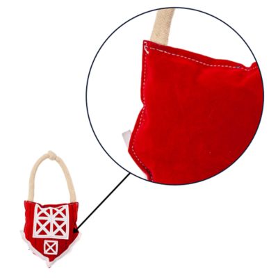 Image showing  Vegan Leather Red Barn Eco-Friendly Dog Chew Toy