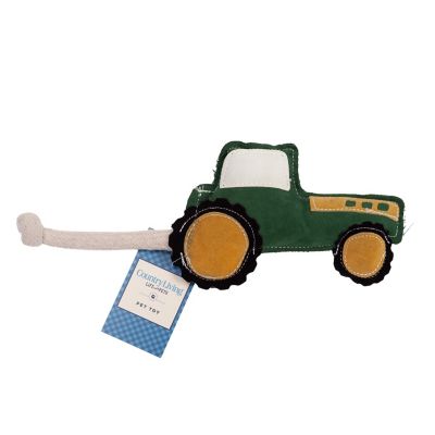 JMP Vegan Leather Green Tractor Eco-Friendly Dog Toy