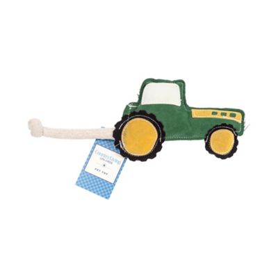 JMP Vegan Leather Green Tractor Eco-Friendly Dog Toy