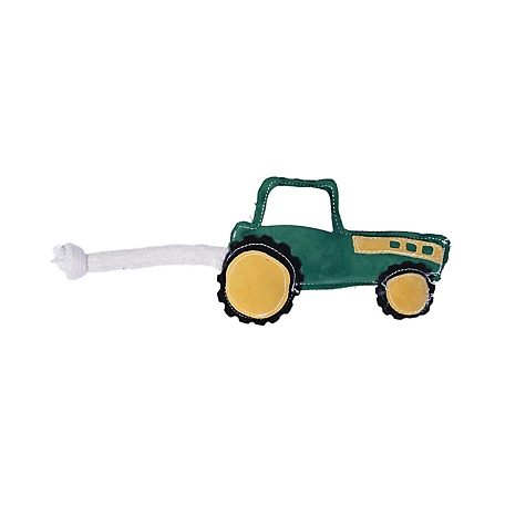 JMP Vegan Leather Green Tractor Eco-Friendly Dog Toy