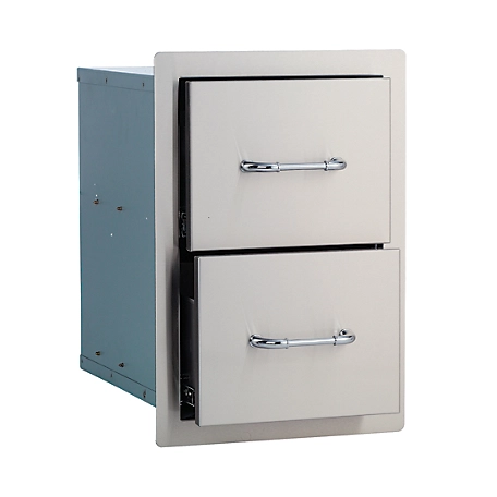 Bull Outdoor Products Stainless Steel Double Drawer