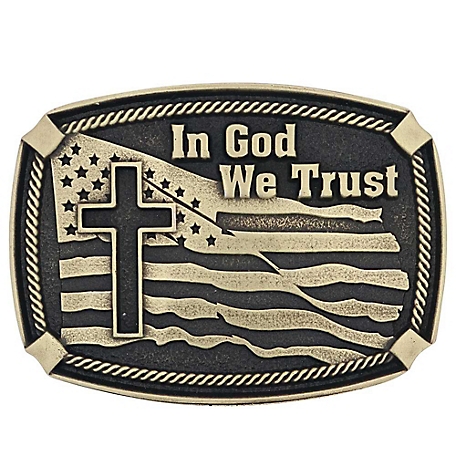 Montana Silversmiths In God We Trust Attitude Belt Buckle, A934