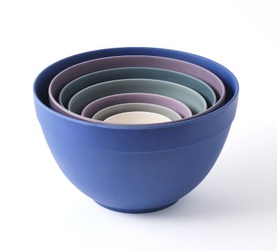 Bamboozle Thistle Nesting Bowl Set, Sapphire/Plum/Pewter/Juniper/Mauve/Dove Grey/Natural, 7 pc.