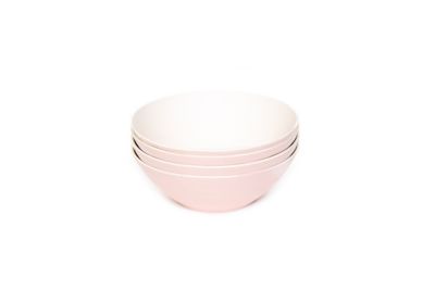 Bamboozle 8 in. 2-Tone Deep Plate Set, Peony, 4 pc.