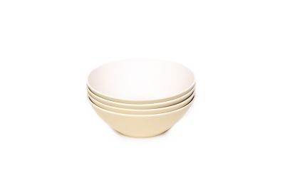 Bamboozle 8 in. 2-Tone Deep Plate Set, Chamomile, 4 pc.