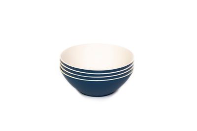 Bamboozle 6 in. 2-Tone Bowl Set, Indigo, 4 pc.