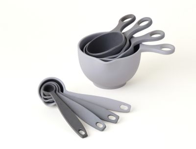 Bamboozle Measuring Cups and Spoons Set, 8 pc., Grey