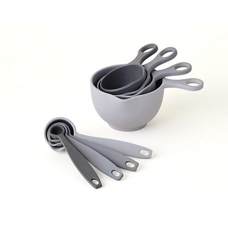 Bamboozle Measuring Cups and Spoons Set, 8 pc., Grey