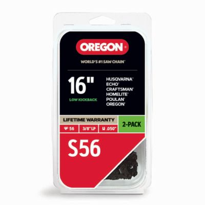 Oregon 16 in. AdvanceCut Chainsaw Chains, 3/8 in. Pitch, 0.050 in. Gauge, 56 Drive Links, 2-Pack