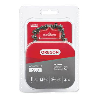 Oregon Advancecut Saw Chain for 18 in. Bar - 63 Drive Links - Fits Craftsman, Worx, and Greenworks, S63