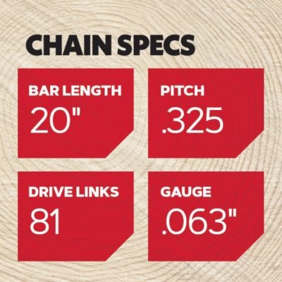 Image showing  20 in. PowerCut Chainsaw Chain, 0.325 in. Pitch, 0.063 in. Gauge, 81 Drive Links