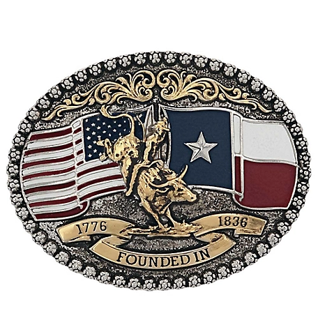 Montana Silversmiths Texas 1836 Attitude Belt Buckle, A920