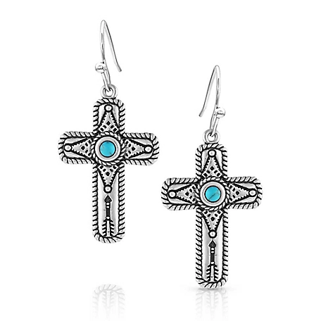 Montana Silversmiths Faith Cross Earrings, Turquoise, ER5303