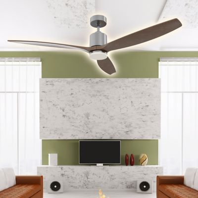 Image showing  72 in. Indoor Smart Voice Activated Ceiling Fan, Tri-Mount, DC Motor, Solid Wood Blades