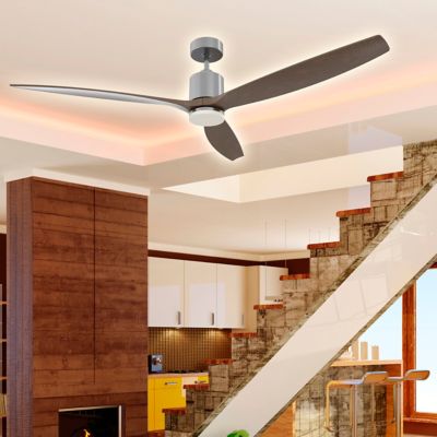 Image showing  Smart Voice Activated Ceiling Fan Tri-Mount, DC Motor Solid Wood Blades, CF00272-TTR