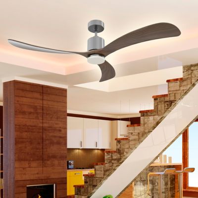 Image showing  Smart Voice Activated Ceiling Fan Tri-Mount, DC Motor Solid Wood Blades, CF01666-TTR