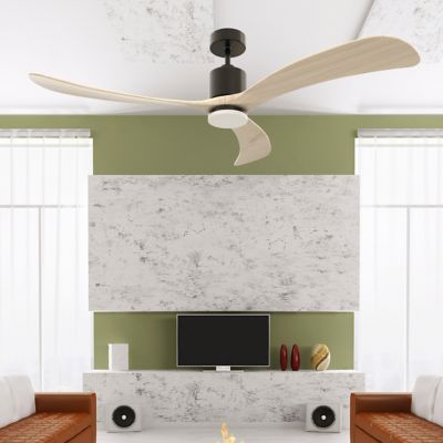 Image showing  Smart Voice Activated Ceiling Fan Tri-Mount, DC Motor Solid Wood Blades, CF01666-ORR