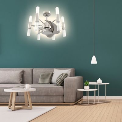 Image showing  Smart Voice Activated Ceiling Fan DC Motor, Chandelier 12 LED Bulbs, CF02118-BN1