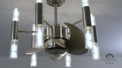 Image showing  Smart Voice Activated Ceiling Fan DC Motor, Chandelier 12 LED Bulbs, CF02118-BN1