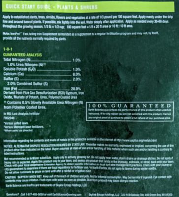 Image showing 8 th Earth Science 15 lb. 5,000 sq. ft. Iron Pro Fast Acting Iron Supplement