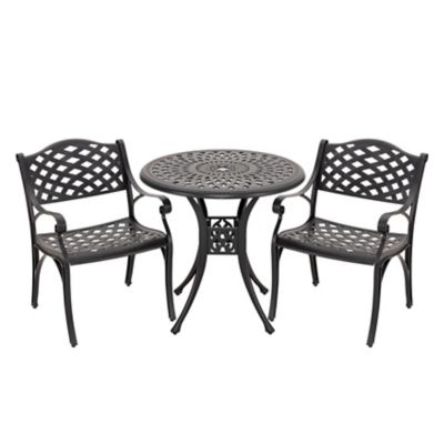 Image showing  3 pc. Wide Chair Cast Aluminum Bistro Set