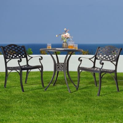 Image showing  3 pc. Wide Chair Cast Aluminum Bistro Set