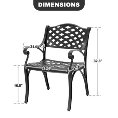 Image showing 5 th Nuu Garden 2 pc. Outdoor Cast Aluminum Bistro Chair set