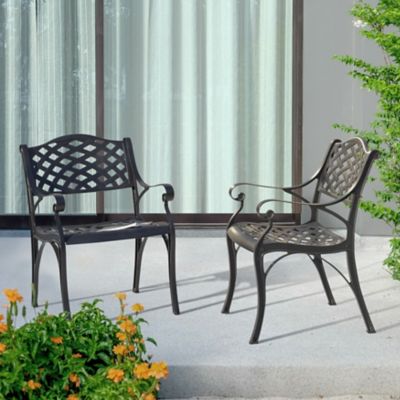 Image showing 6 th Nuu Garden 2 pc. Outdoor Cast Aluminum Bistro Chair set