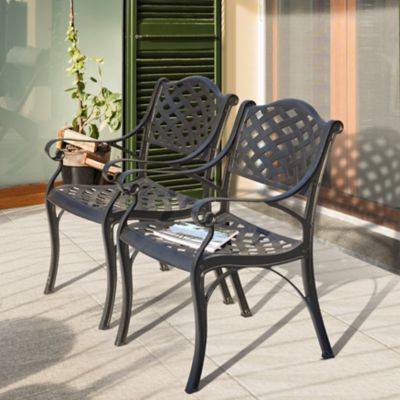 Image showing 8 th Nuu Garden 2 pc. Outdoor Cast Aluminum Bistro Chair set