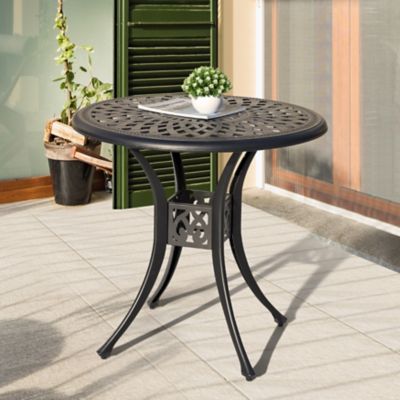 Nuu Garden 30 in. Cast Aluminum Patio Dining Table with Umbrella Hole