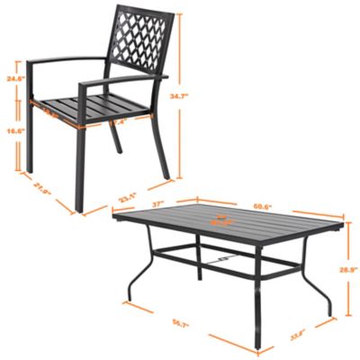 Image showing 6 th Nuu Garden 7 pc. Outdoor Dining Set with Powder-coated Finish and Iron Frame